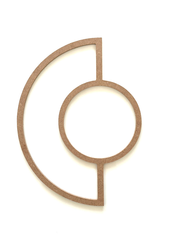 yarım halkalı makrome kasnak ham mdf 30 cm