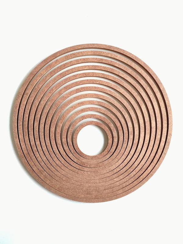 12'li Kasnak Seti 1. Kalite Ham Mdf 6 Mm Makrome Kasnağı / Düş Kapanı /rüya Kapanı 31 Cm