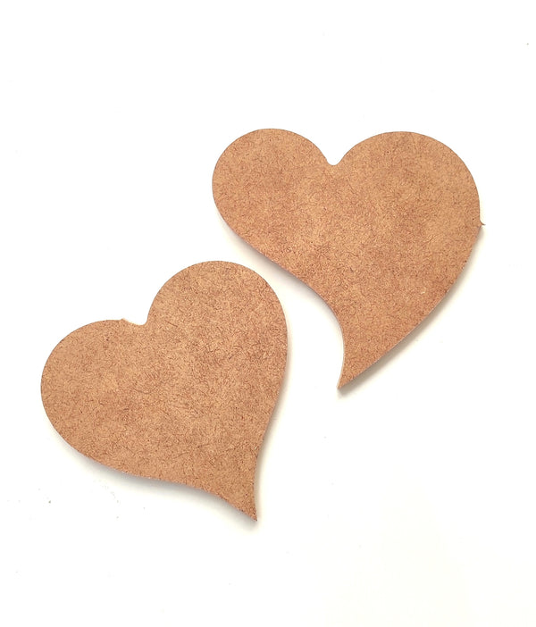 12 Cm Boyanabilir 2 Li Mini Kalp Ham Mdf 6mm