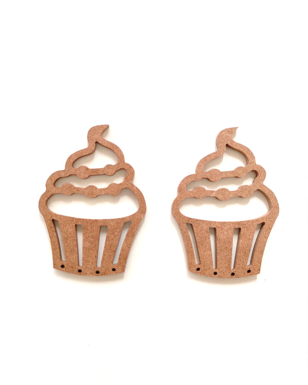 2 Li Cupcake / Ham Mdf Boyanabilir Mini Cupcake