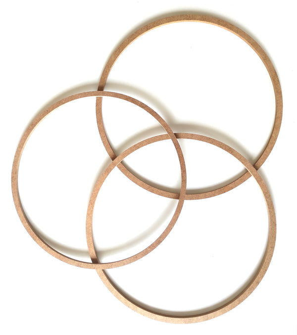 3'lü 50 Cm Mdf Halka Vidasız Makrome Kasnak Düş Kapanı