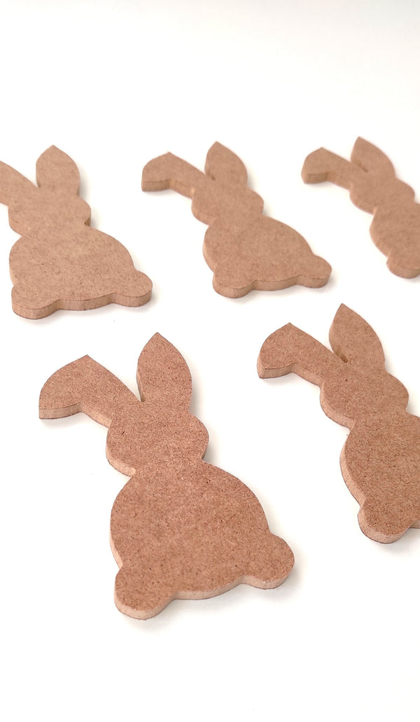 6 Lı Mini Tavşan / Çocuk Odası Boyanabilir Ham Mdf Obje