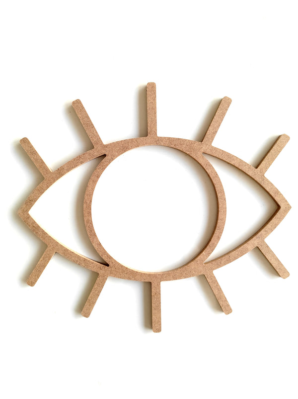 40 Cm Kirpikli Göz Kesim Makrome Boyanabilir Ham Mdf 6 Mm