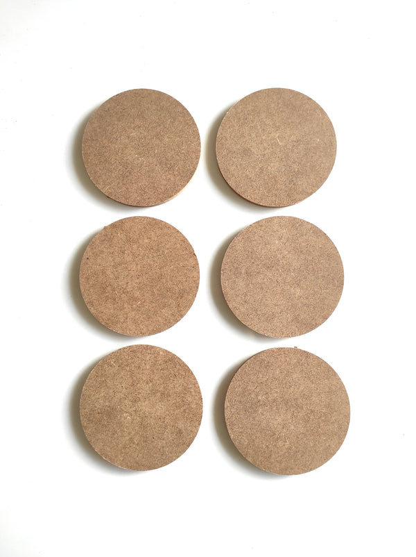 6'lı Çok Amaçlı 15 Cm Boyanabilir Yuvarlak Levha / Sunumluk Set Ham Mdf