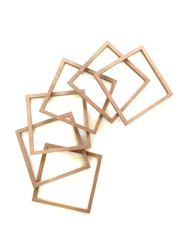 6'lı kare makrome kasnak / düş kapanı / tepsi vazo kalemlik halkası 14 cm