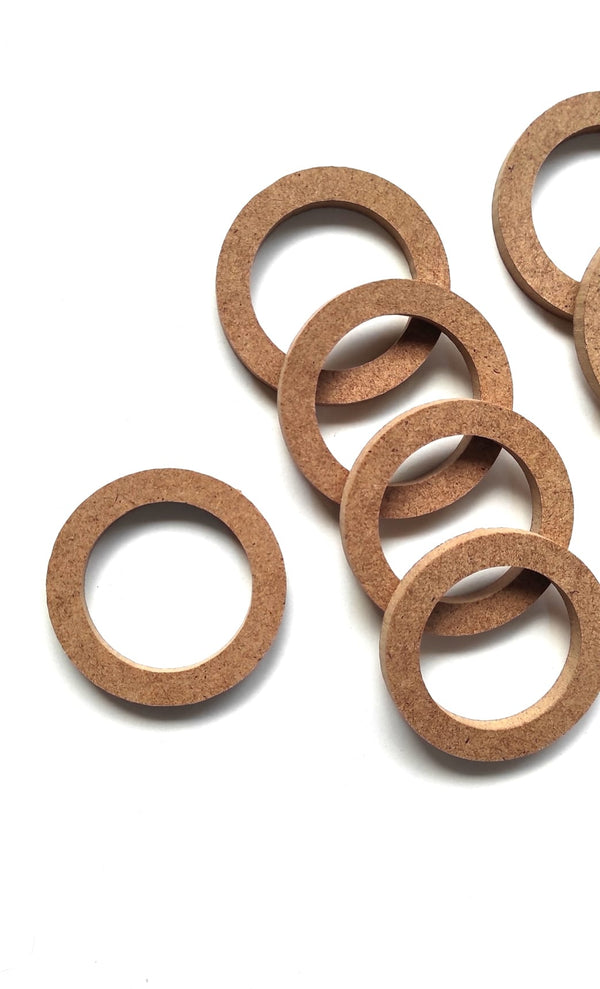 6 Adet Mini Mdf Hobi Halka 7,5 cm Boyanabilir